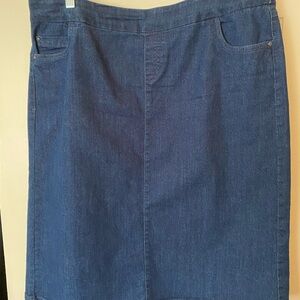 Blue denim skirt